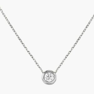 1ct large diamond moissanite necklace 14k white gold plated nwt